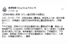 旺角29人违反“限聚令”被控告，港警警告：有人喊“港独”口号可能触犯香港国安法图片