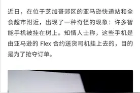 竞争激烈！亚马逊司机为抢订单把手机挂在树上图片