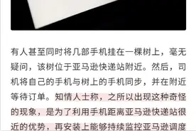 竞争激烈！亚马逊司机为抢订单把手机挂在树上图片