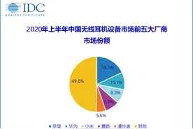 2020年上半年中国真无线耳机出货量同比增长49%图片