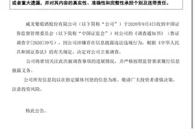 ST威龙：涉嫌信息披露违法违规，遭证监会立案调查图片