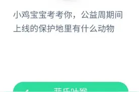公益周期间上线的保护地里有什么动物？菲氏叶猴还是小鸡图片