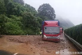 突发泥石流 攀西高速西攀方向交通中断图片