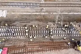 上海地铁100小时完成3号线缩运岔区改造图片