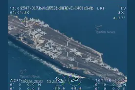 伊朗革命卫队公布无人机拍摄的美国航母照片图片