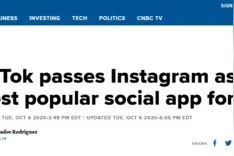 美媒：超越Instagram，TikTok成美国青少年中第二大最受欢迎社交应用图片