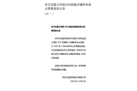 迅雷前CEO陈磊涉嫌职务侵占 深圳公安机关已立案侦查图片