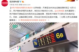 京沪高铁多辆列车晚点 北京铁路：天津至沧州发生设备故障所致图片
