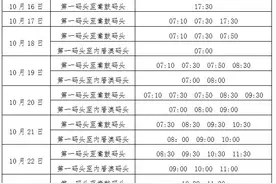 10月16日至10月23日 厦门第一码头部分航班受潮汐影响取消图片