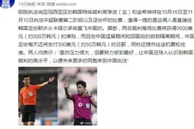 博主：两韩国籍裁判将前往中超执法，单场3000美元+日薪300美元图片