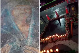 圣母玛利亚显灵？墨西哥瓜达卢佩一幅13年前以粉笔绘画的圣母玛利亚像突然再次出现图片