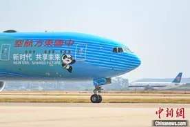 东航“进博号”主题彩绘飞机首航广州图片
