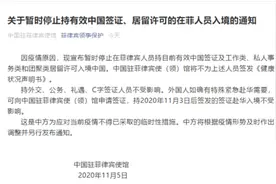中国驻菲律宾使馆暂时停止持有效中国签证、居留许可的在菲人员入境图片