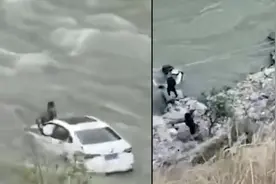三人自驾九寨沟坠江已发现一遗体，轿车已打捞上岸视频封面