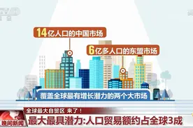 「全球最大自贸区 来了！」最大最具潜力：人口贸易额约占全球3成图片