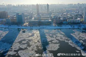 顺江而下！松花江跑冰排壮观画面图片