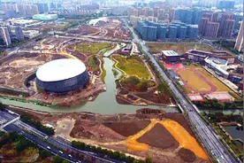 最新！大运河亚运公园“雨后航拍”来了！场馆外形完成90%图片