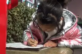 妈妈夜市摆摊女儿趴旁边写作业，背影令人心疼，加油图片