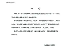 长城汽车官方回应“全新哈弗H6侧碰气囊未弹开”事件图片