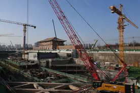 捂棉被、吹暖风，西安火车站北广场项目建设为地铁7号线“装台”图片