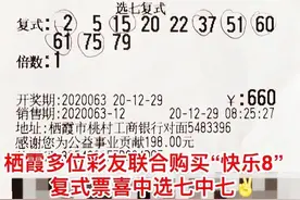 【快乐8】合买复式票斩获选七中七！奖金22152元图片