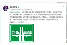 注意！都江堰市部分路段因路面积雪实施交通管制图片