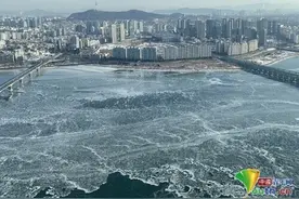 天寒地冻 韩国汉江今冬首次结冰图片
