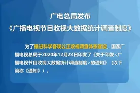 广电总局发布《广播电视节目收视大数据统计调查制度》图片
