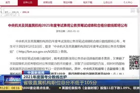 中国新闻网：2021年度国考分数线出炉——省级直属机构职位总分不低于105分视频封面