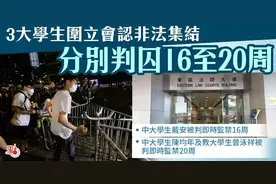 涉嫌冲击立法会大楼，香港3名大学生被判监禁16至20星期图片