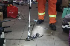 “饭铲头”三闯摩托车店吓坏老板，消防员到场5分钟捕捉后放生图片
