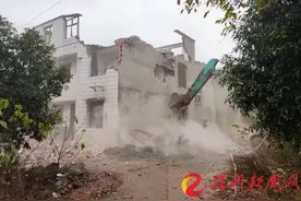 天元区栗雨街道拆除违法建筑 推进征地拆迁项目建设图片