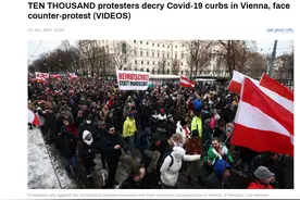 突发！维也纳万人示威反对政府防疫措施，人们不戴口罩拥抱亲吻，“让流感再次伟大”图片