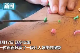 神操作！女儿薅爸爸腿毛给泥人做头发，场面画风清奇，网友：专业植发？图片