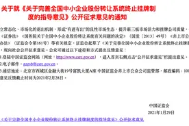 新三板摘牌规则来了，设终止挂牌专区是创新图片