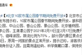 北京10家市属公园春节期间免费开放图片