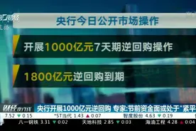 央行开展1000亿元逆回购 专家：节前资金面或处于“紧平衡”视频封面