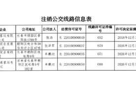 长春注销4条公交线路许可公示图片