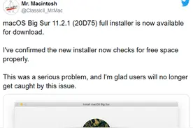 修正后的macOS Big Sur 11.2.1更新开始检查可用空间以防止安装错误图片