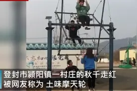 河南一村庄自制土味摩天轮走红，村民称玩起来很刺激，网友：质朴又可爱图片