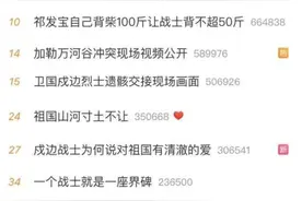 “他们是为我而死”，12个话题冲上热搜榜图片
