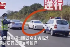 广东一女司机高速逆行被抓不服气：我逆行90公里就到了，扣下来你养我？图片