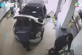 宝马车引擎盖下惊现3斤大老鼠，两修车师傅当场吓破音！监控画面曝光图片