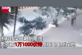 印度7岁男孩玩耍碰到电缆，瞬间倒地烧成焦尸，监控记录悲惨一幕图片