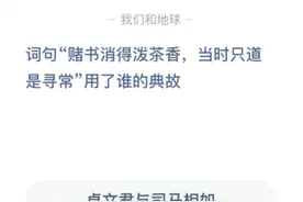 词句“赌书消得泼茶香，当时只道是寻常”用了谁的典故？蚂蚁庄园今天问题答案图片