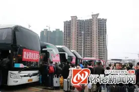 溆浦县首批187名农村劳动力搭上免费务工专车图片
