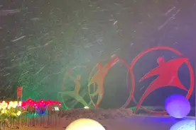 39秒｜滨州无棣三月开篇迎降雪 小城夜景美如画视频封面