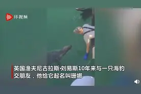 跨种族友谊！英国渔夫与失明海豹交朋友 10年来每天见面图片