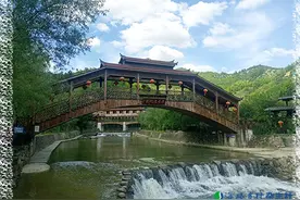 古田县桃溪村：乡村花海，廊桥旧梦图片