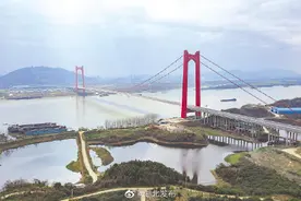 湖北棋盘洲长江大桥即将试通车图片